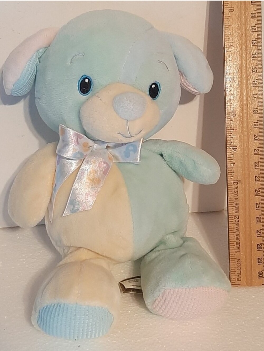 FIRST & MAIN Sweet Babies Huggums Puppy Dog Baby Rattle Stuffed Plush Toy Pastel